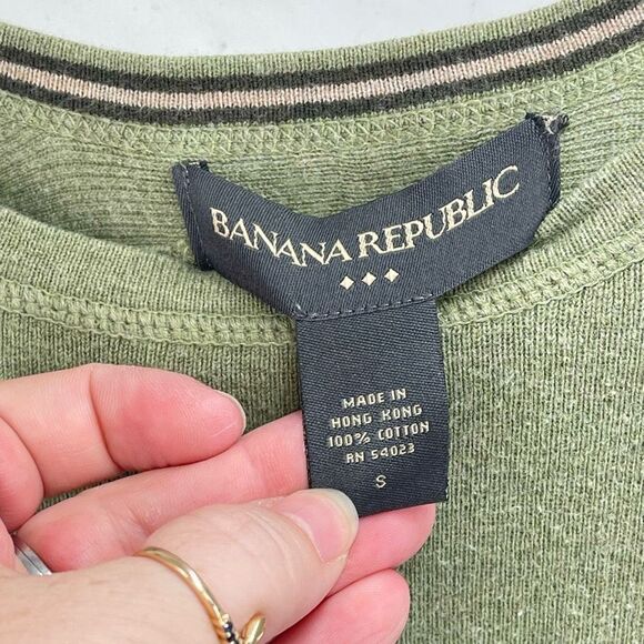 Banana Republic Mens Pullover Sweater Long Sleeve 100% Cotton Green Size Small - Picture 4 of 6